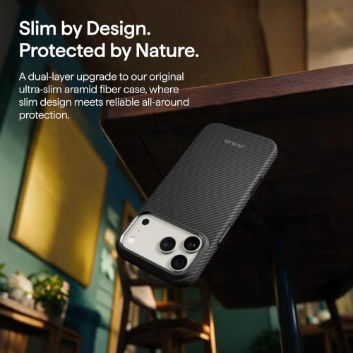 Image of pitaka for iPhone Pro Max Case 6.9 inch, Refined Protection, Black /Grey