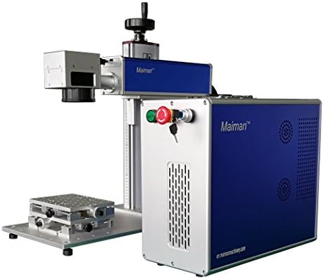 Maiman 50W Fiber Laser Marking Machine for Deep Engraving, with Rotary Axis, 2D Worktable and Spare Lens