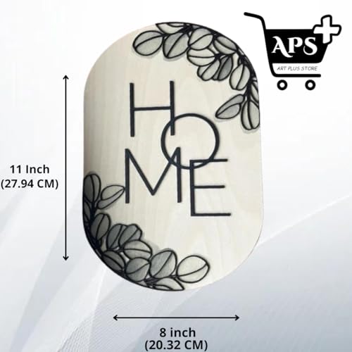 APS Art Plus Store Decorative 3D Home Sign Sculpture For Decor, Wood Sign, Decor for Living Room, Bedroom and More, Wood Material (Size 11 X 8 inch)