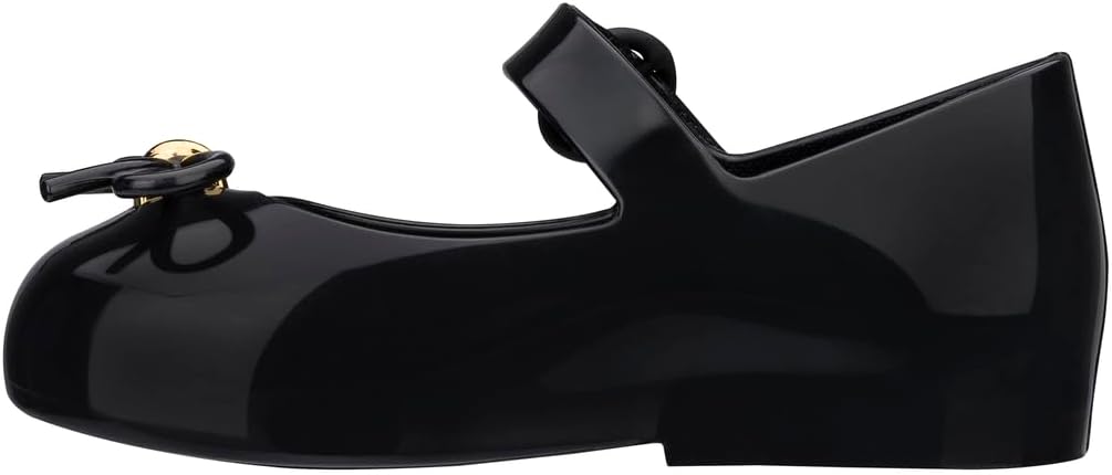 mini melissa Sweet Love Mary Jane Flats for Kids, Black, 12