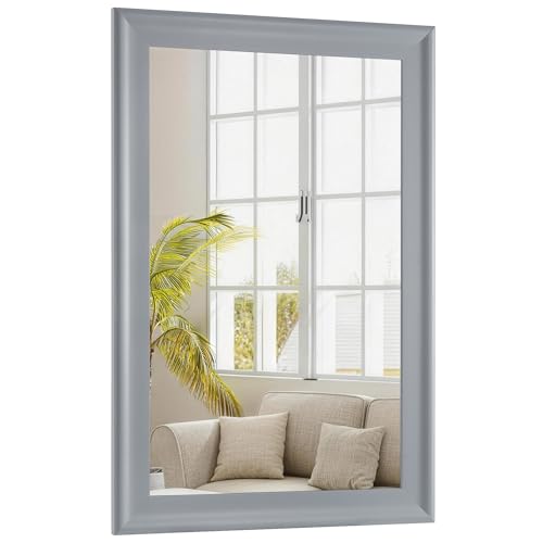 Bathroom Mirror for Wall,Rectangle Rustic Gray 24 x 36 inch Vanity Mirrors
