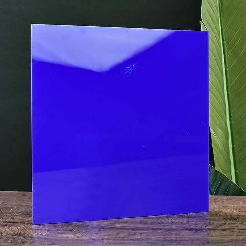 Image of 6 PCS Dark Blue Cast Acrylic Opaque (no-Transparent) Plastic Sheet 8 x 8 Inch (.118 inch Thick), for Signs, DIY Projects.