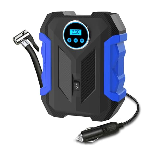 Pompe à air portable 12V 150 psi compresseur bleu avec LED pour vélo