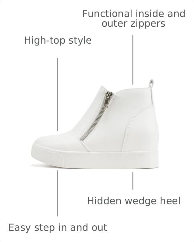 Image of Soda Taylor Hidden Wedge Sole Booties Ankle Heels Sneaker Shoes Side Zipper