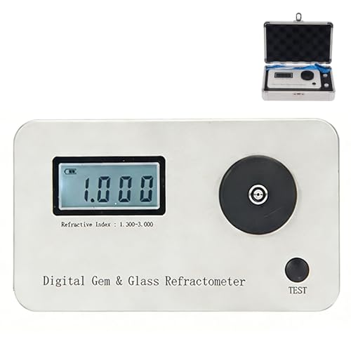 guoyjmm Professional Digital Refractometer for Gemstones, Gem Tester for All Stones, Gem Refractometer, with LCD Display, Refractive Index 1.300-3.000, Measuring Accuracy 0.001