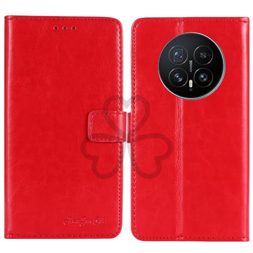 TienJueShi Red Book Stand Retro Flip Leather Protector Phone Wallet Gel Cover Etui TPU Silicone Case For Honor Magic 8 6.58 inch