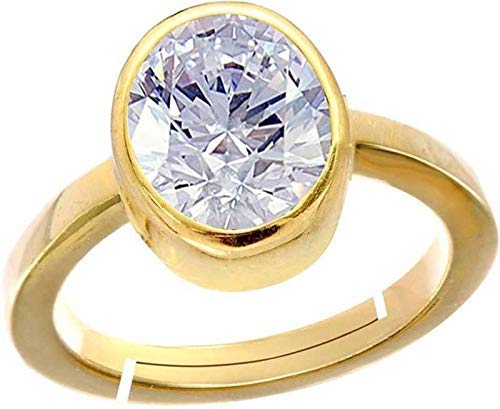 Gems Ashtadhatu 3.25 Ratti 2.30 Carat Shell Ratna Jaipur Jarkan Gemstone Free Size Unheated and Untreated Gold Plated Adjustable Ring for Men and Women-image-35