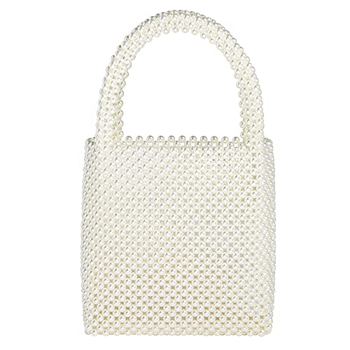 Bolso Clutch de Perlas Blanco para Mujer miniatura 1