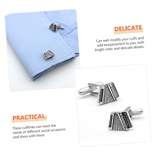 Soimiss Musical Gifts 4 Pcs Fashion Business Unique Cufflink Copper Men Metal Tuxedo Accessory Shirts Link Accordion Suit For Mens Cuff Classic Shirt Wedding Buttons Links Cufflinks Gift Groom Gift #TOP7