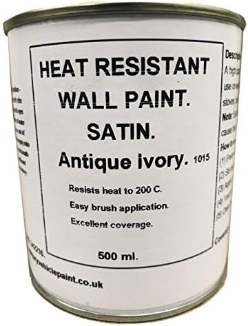 1 X 250ml Satin Coffee Heat Resistant Wall Paint. Wood Burner Stove Alcove Brick Concrete Plaster Cement Board Rendering Metal Timber Etc