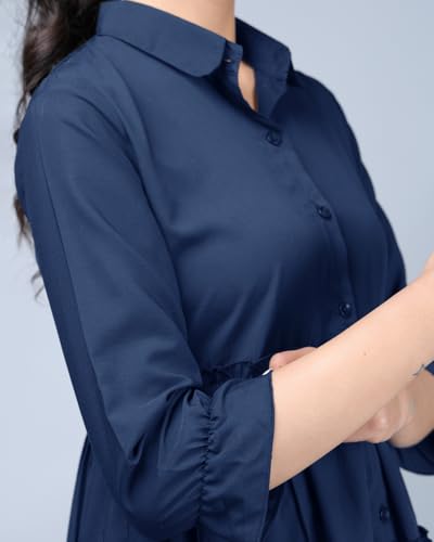Image of Noble Monk Women's Slim Fit Full Sleeve Dress | One Piece Dress for Women