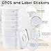 Vesici 6 Pcs 5 Gallon Food Grade Square Buckets with Lids 5 Gal Plastic Food Storage Square Bucket Heavy Duty Industrial Pail Container with DIY Label Stickers Handles for Water Painting(White)