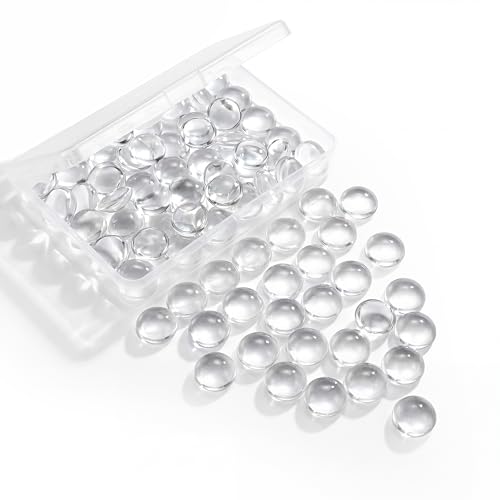 Eunenete 220 Pieces 10mm Round Clear Glass Dome Cabochons Non-Calibrated Round for Jewelry Making Photo Cameo Pendants Necklaces DIY Crafts