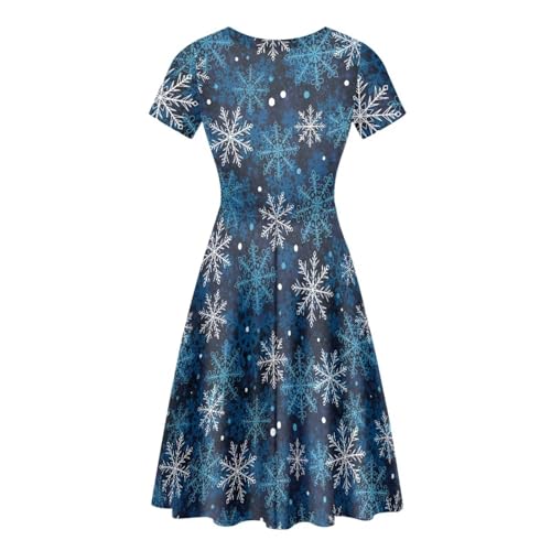 Image of POLERO Sunflower Dress for Women Floral Summer Dresses Short Sleeve Casual Sundresses Midi Dresses