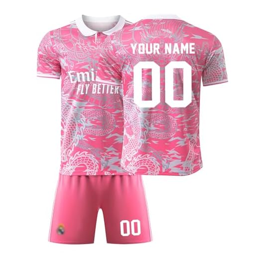 R. M. Maillot de Foot Enfant Personnalisé avec Nom Nombre Ensemble Foot Enfant Maillot Football Homme Chemise Foot Cadeau Personnalisé aux Fans de Football #A13