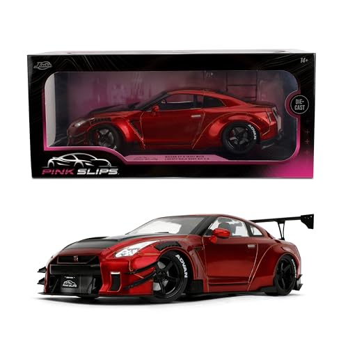 Jada Pink Slips Nissan GT-R R35-1:18 Scale Diecast Model with Opening Doors and Working Steering - for Collectors and Enthusiasts 14+