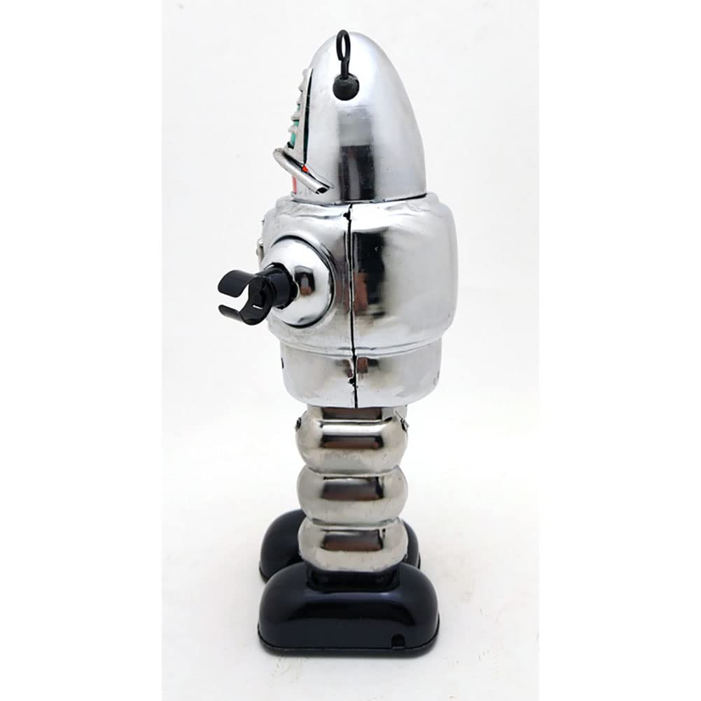 Wind Up Toy MS430 Recinzione Robot Latta Giocattolo Fotografia Oggetti di Scena Regali Creativi Vintage da Collezione Regalo per Bambini (Argento)