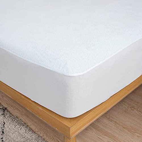 Image of Waterproof Mattress Protector Single Size 72x30 - Waterproof Terry Cotton Mattress Protector /Bed Cover Single Size Bed - White Color - Water Proof Mattress Protector for Kids Urine
