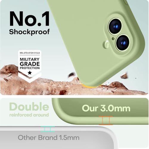 Image of LOVE 3000 Designed for iPhone 17 Case, Premium Silicone [Compatible with Magsafe][Soft Anti-Scratch Microfiber Lining] Shockproof Protective Phone Case for Men Women 6.3 inch, Matcha