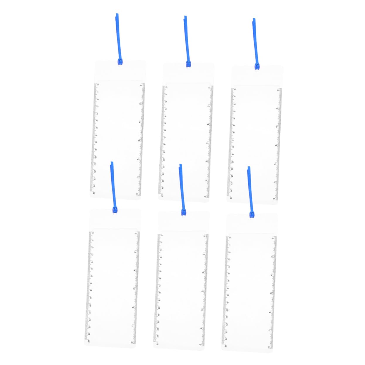 OSALADI 6Pcs Magnifying Bookmark with Ruler Pocket Sized Magnifier Lens for Reading Print Maps and Books Durable Page Retainers for Go Use