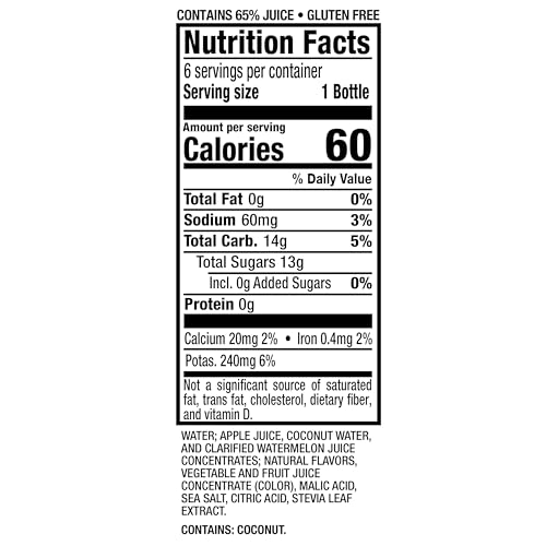 Image of Mott's Active Watermelon Burst Hydrating Juice Beverage, 8 Fl Oz Bottles, 24 Count (4 Packs Of 6), Made With Naturally Sourced Electrolytes & Coconut Water, Gluten & Caffeine-free, Kosher