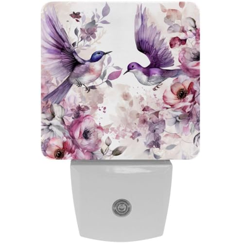 Lámpara de noche LED colibrí para niños con sensor crepuscular miniatura 1