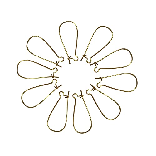 Image of Kidney Hooks for Earring Jewellery Making (Pack of 25 Pairs) (15x38mm, Gold)