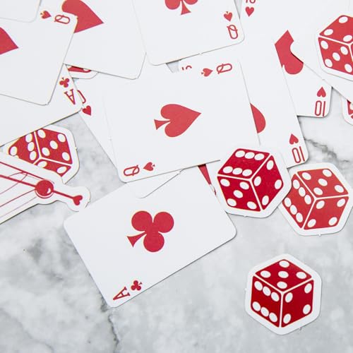 Image of 220pcs Lucky In Love Bachelorette Confetti,Vegas Bachelorette Party Decorations,Las Vegas Shower Confetti,Casino Party Decorations,Poker Party Decorations,Dice Decor