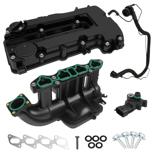 Engine Intake Manifold & Valve Cover Kit Compatible with Chevy Cruze Sonic Trax Volt Buick Encore 1.4L 2011-2021 Replace 615-380 55573746 55577314 25198498 25200449