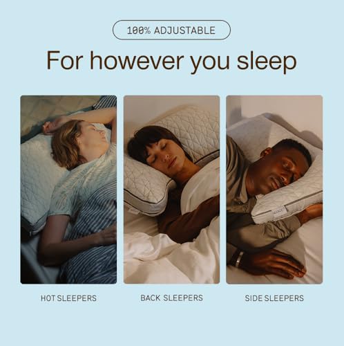 Coop Home Goods Eden Crescent Bed Pillow for Side & Back Sleepers, Queen Size, Adjustable Medium Soft Memory Foam Pillow with Cooling Gel & Ergonomic Crescent Shape, CertiPUR-US/GREENGUARD Gold