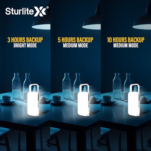 Image of Sturlite Dion 61W Multifunctional LED Lantern & Power Bank| 7200mAh Rechargeable Big Li-ion Battery| 10 Hrs Long Battery Back Up| 3 Modes Lighting LED Lamp with Type- B Charging Cable - (Pack of 1)