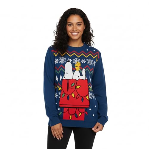 United Labels The Peanuts Snoopy Weihnachtspullover Unisex, Blau, XL,...
