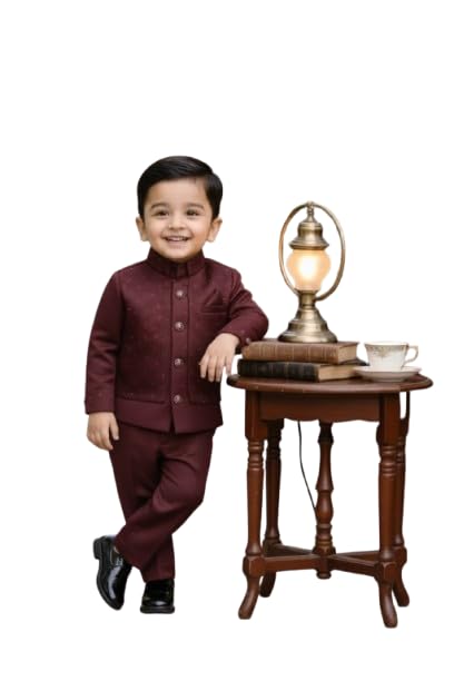 Baby DressKids Jacquard Floral Assemetric Traditional Outfit for Boy, Ethnic | Festival | Marriage Dresses for Boys - Regu... - Review, Price and Buying Guide