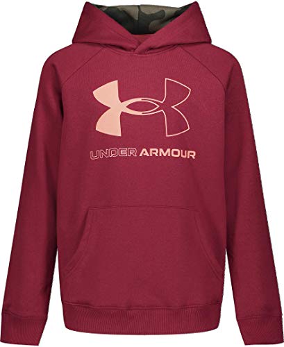 Under Armour Boys Fleece Big Logo Hoodie, Cordovan, YSM