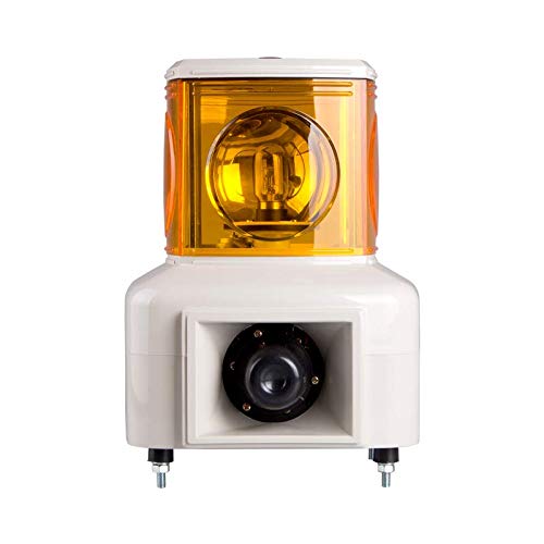 MSGS-120-Y, Rotating Tower Light, 140mm Yellow Color 1 Stack, 100dB & 3 Audible Alarm, Stud Mount, Terminal Connector, 220V AC