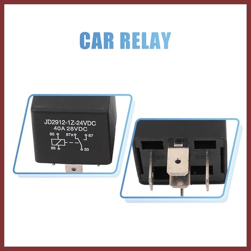 HEROFFIX 5pcs JD2912-1Z-24VDC 5 Pin 40A 28VDC DC 24V Universal Car Vehicle Motor Fuse Relay Switch Power Replace Parts - Thumbnail 5