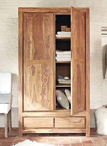 Image of Sheesham Solid Wood Cubex Storage Wardrobe