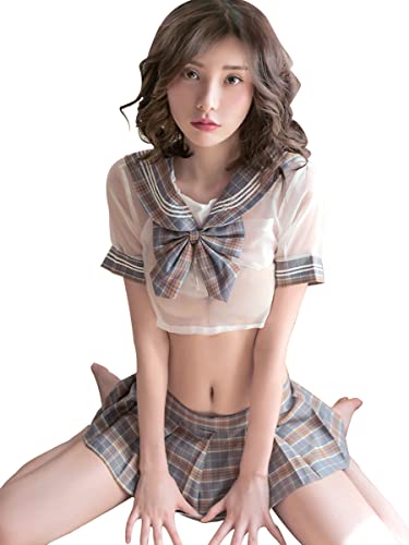 [Cosplay Paradise] 制服 セーラー服 コスプレ セクシー コスパを究めた専門店 7種類から選べる 過激 かわいい へそ出し 制服 制 服 コスチューム 女子高生 JK セーラー 衣装 仮装 ハロウィン クリスマス 人気 (セーラー服(茶色)) - 画像1