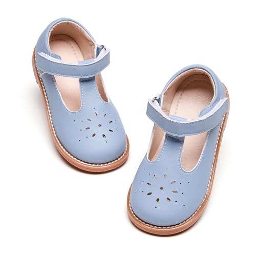 Image of GINFIVE Toddler Girls Dress Shoes Little Kids Flats School Mary Janes Shoes