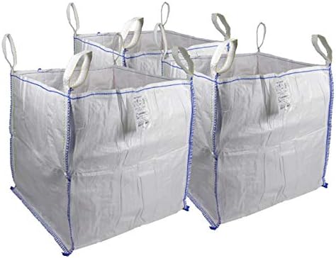sackmaker FIBC Bulk Bag - One Tonne Builders Bag - Heavy Duty Garden Waste Bag Extra Large - Premium Grade Dumpy Bag with 4 Lifting Handles and Safety Certificate