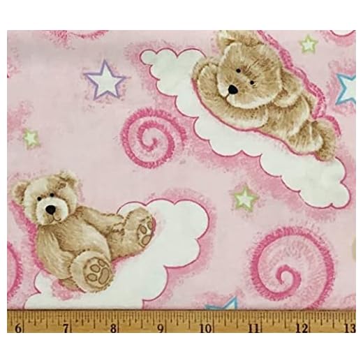 1/2 Yard - Teddy Bears on Pink Cotton Fabric (Great for Quilting, Sewing, Craft Projects, Quilts, Throw Pillows & More) 1/2 Yard X 44" Wide