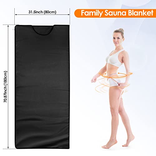 Reloive Upgraded Far Infrared Portable Sauna Blanket Heating Detox With Carrying Bag 50 Pieces Plastic Sheeting And Towel For Home Beauty Salon Black #TOP5