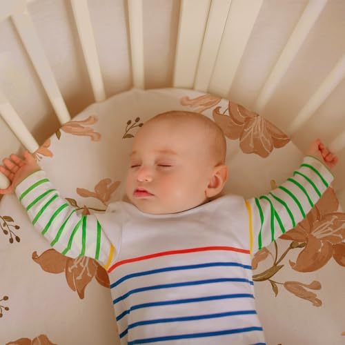 Image of Gllquen Baby Bassinet Sheets 2-Pack for Baby Girl Boy Floral