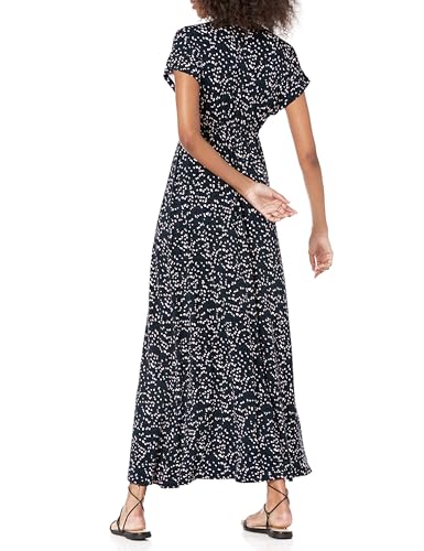 Image of Amazon Essentials Women's V Neck Short Sleeve Waisted Maxi Dress (Available in Plus Size)