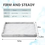 Real Natural Marble Tray for Bathroom, Vanity, Kitchen and Desktop, Rectangle Genuine Marble Stone Tray for Jewelry, Cosmetics, Candles, Lotion, Perfume and Home Decor - Image 2