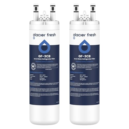 Image of GLACIER FRESH WF3CB Refrigerator Water Filter Replacement for PureSource 3, 706465, WF425, PS3412266, AP4567491, 242017800 Refrigerator Water Filter, Pack of 2