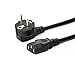 Toptekits EU Europe Schuko to IEC C13 Cable,6ft/1.8m 2-Prong European Power Cord,Standard AC Power Cord, 10A/250V, CEE7/7 to C13, (Schuko CEE7/7 to IEC-60320-C13)