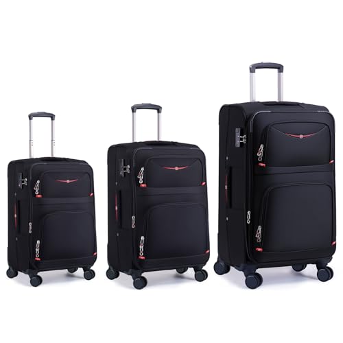 Softside Expandable Luggage with 4 Spinner Wheels, Durable Checked