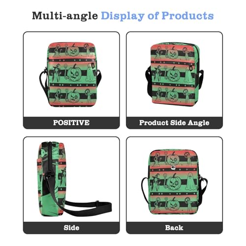 mens messenger bag crossbody Shoulder Bag For Woman Womens Cross Body Purses Adjustable Strap for Casual Casual- Gradient Halloween Green Red4