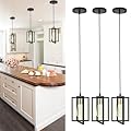 WKWKTOTO 3 Pack Black Pendant Lights for Kitchen Island, Industrial Hanging Light Fixture with Durable Metal Shades, Kitchen Island Lighting for Dining Room, Entryway, Restaurant